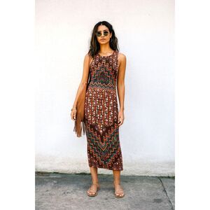 Mara Hoffman Multicolor Tribal Graphic Maxi Beach Dress    Women's Size Large